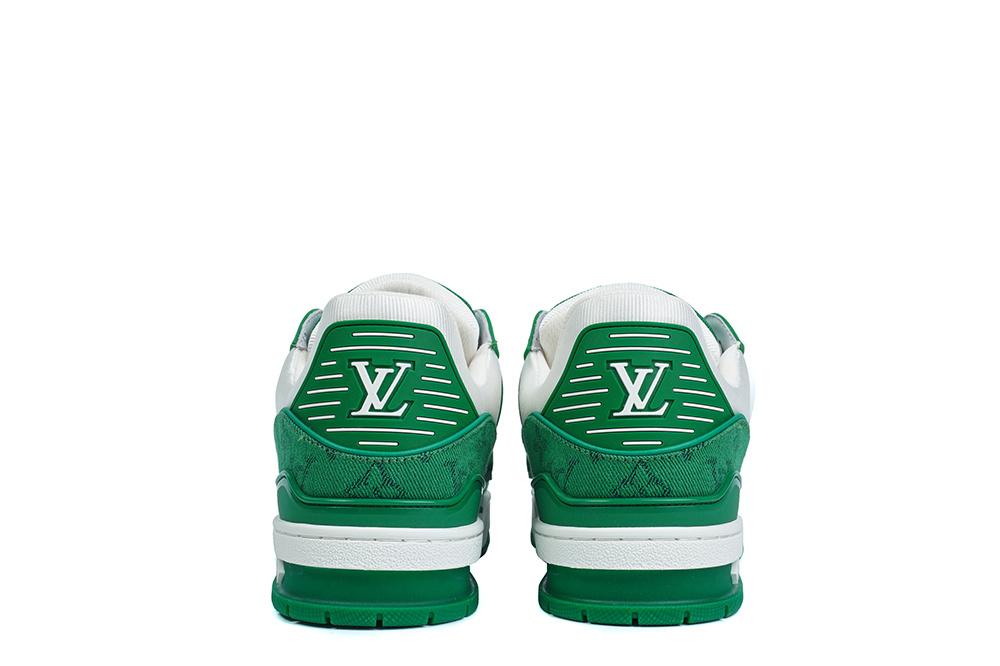 PK god Louis Vuitton LV Trainer Monogram Denim green retail materials ready to ship